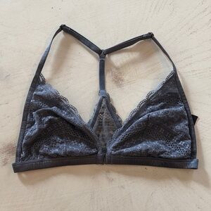 Victoria’s Secret Lace Triangle Bralette - Charcoal Large